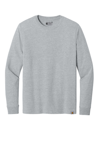 Front View of HthrGrey Carhartt Long Sleeve T-Shirt CT106921