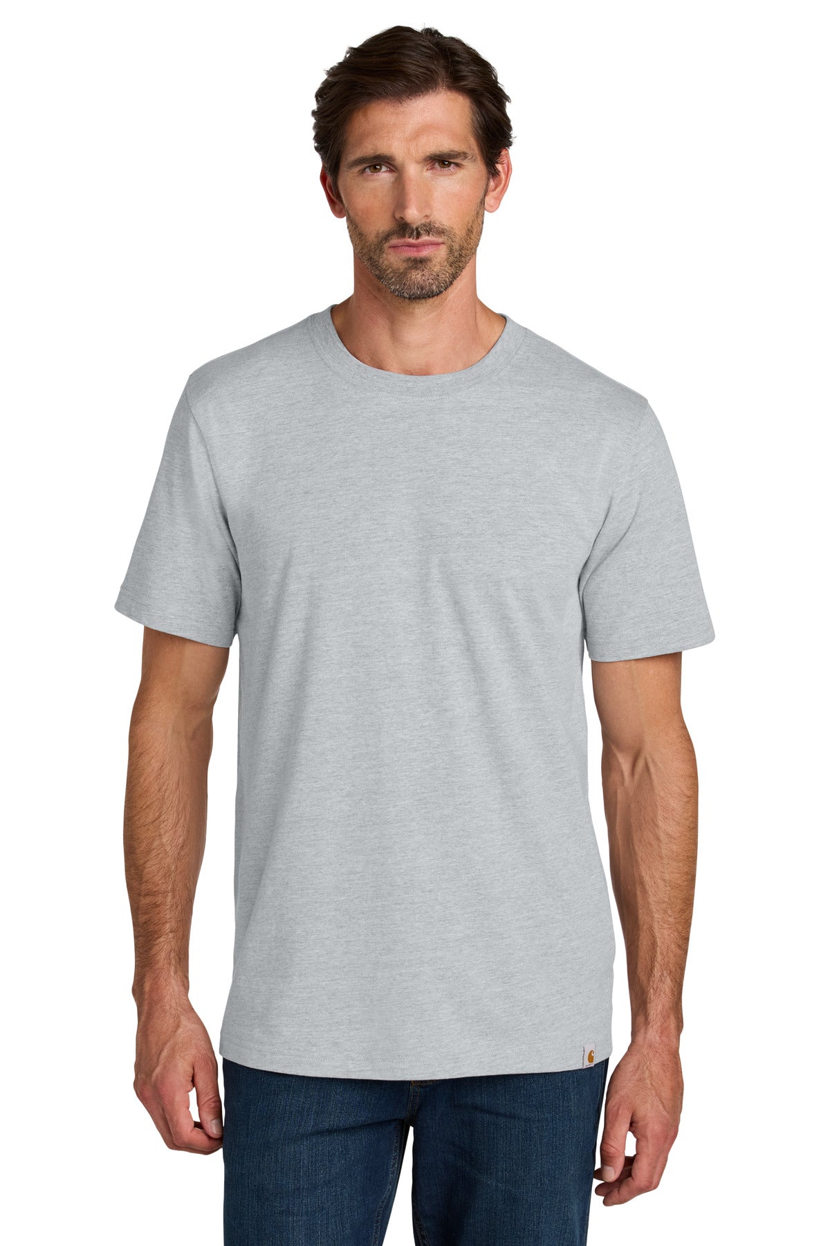 Front View of HthrGrey Carhartt Short Sleeve T-Shirt CT106020