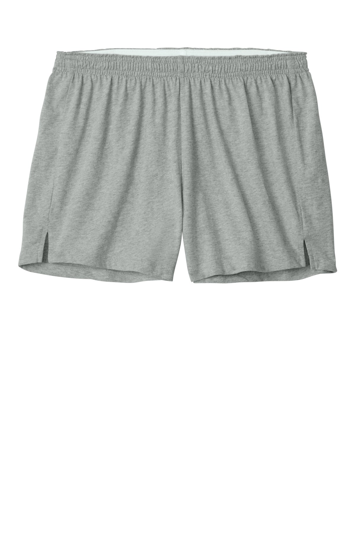 Front View of HthrGrey Sport-Tek Women's Jersey Knit Squad Short LST311