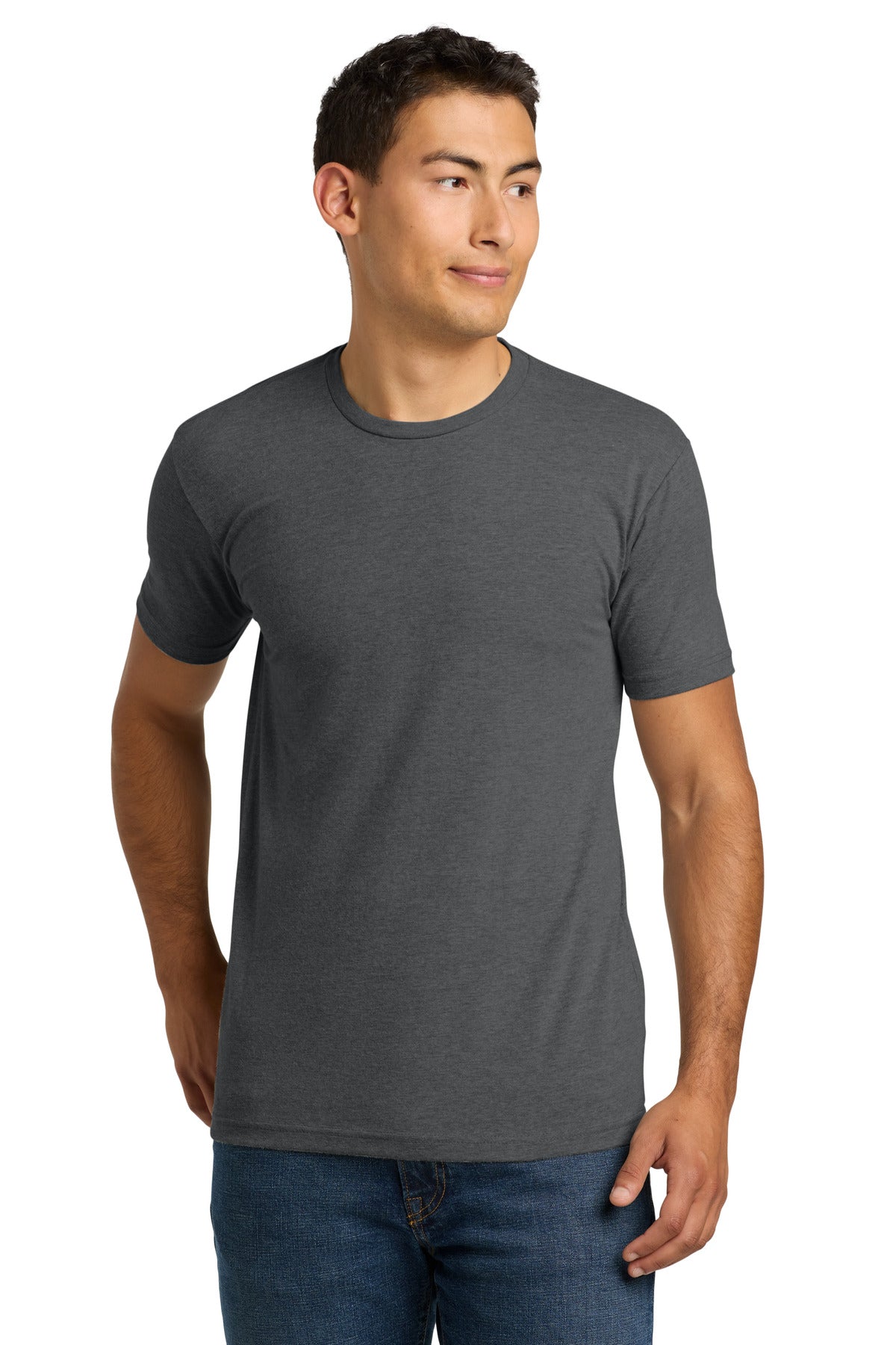 Front View of HthrHvyMtl Next Level Apparel Adult CVC Tee. NL6210