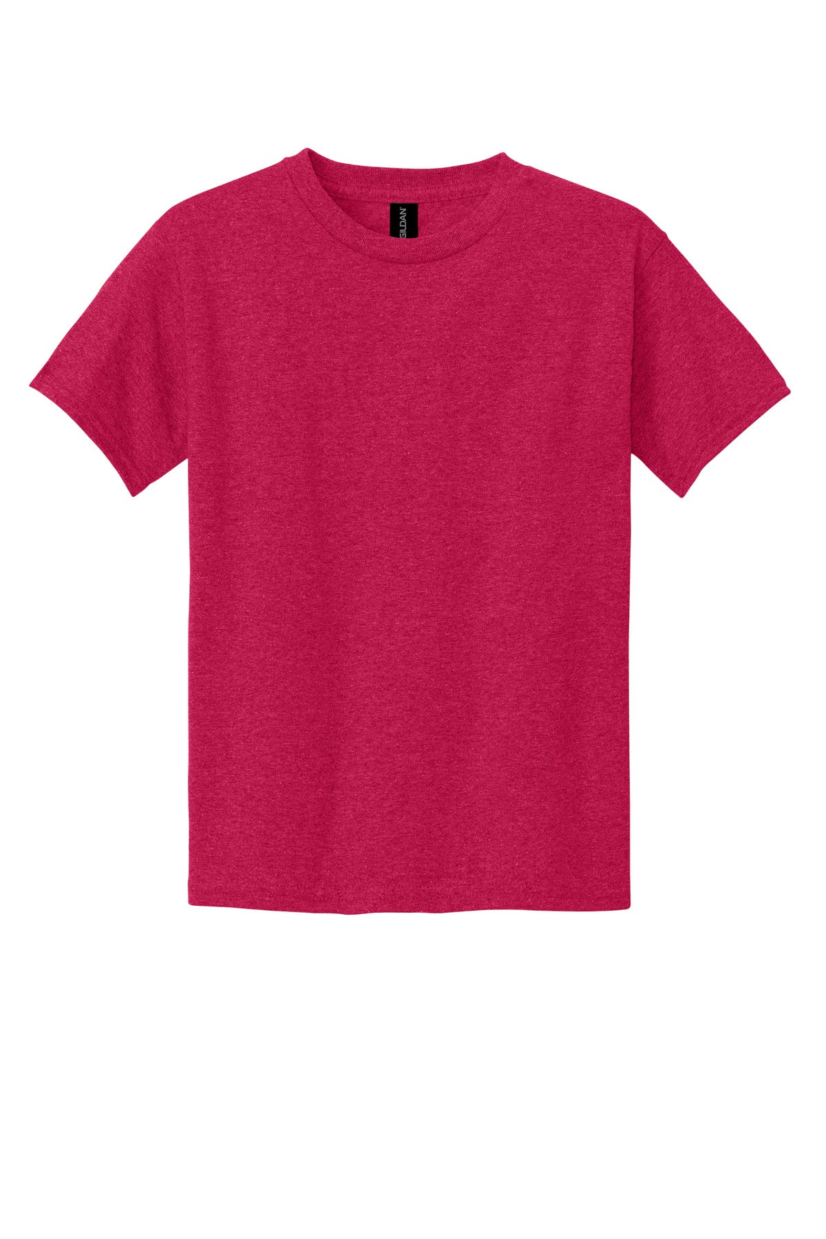 Front View of HthrRed Gildan - Youth Heavy Cotton 100% Cotton T-Shirt. 5000B