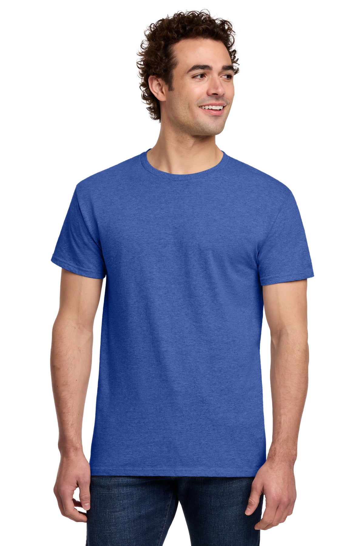Front View of HthrRoyal Gildan Light Cotton Tee 3000