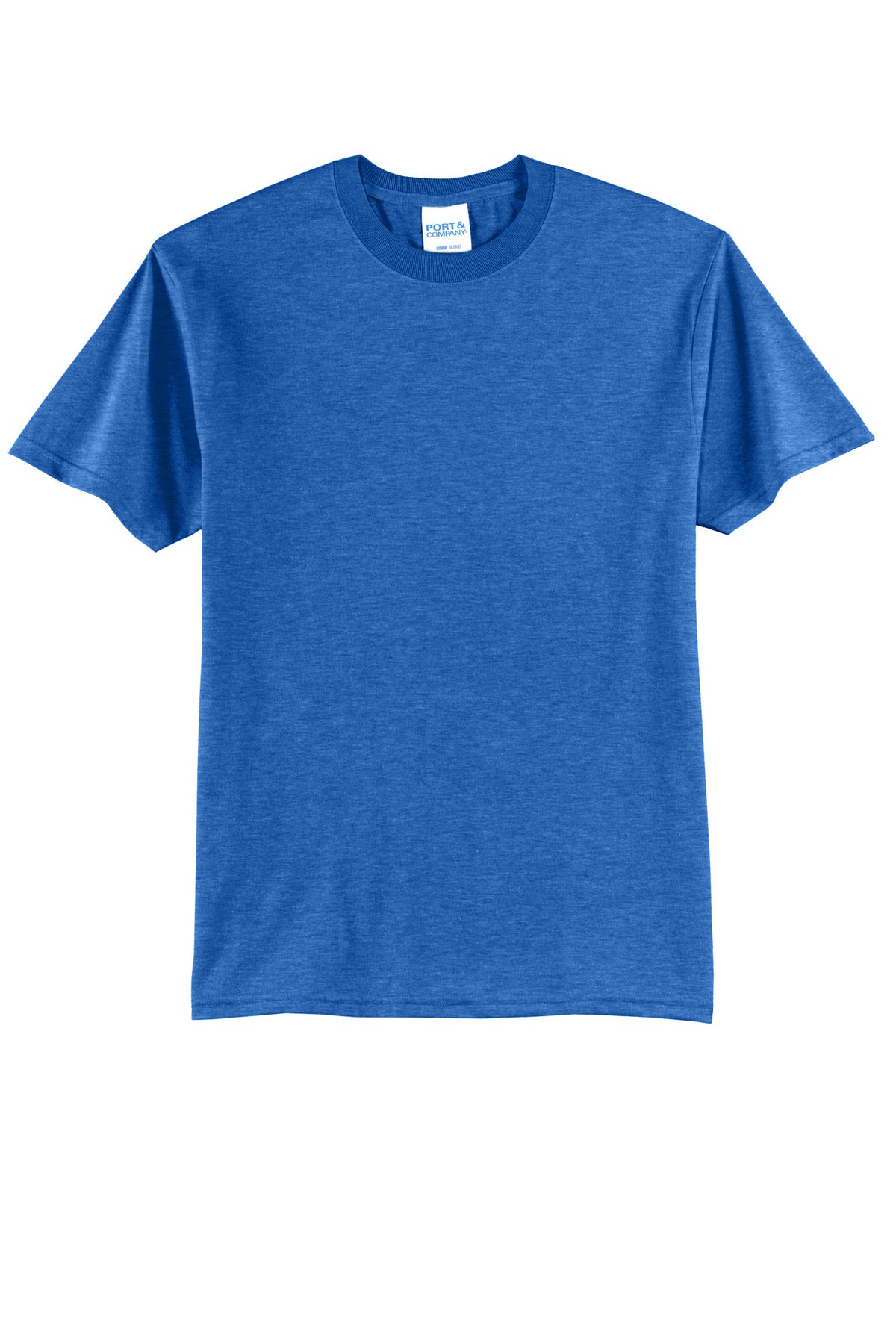Front View of HthrRoyal Port & Co Core Blend Tee. PC55