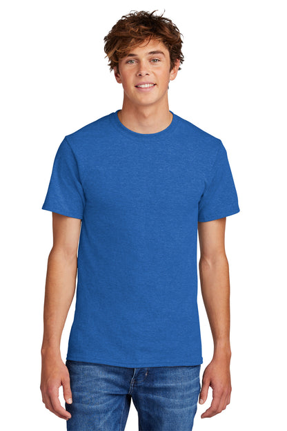 Front View of HthrRoyal Port & Co Core Blend Tee. PC55