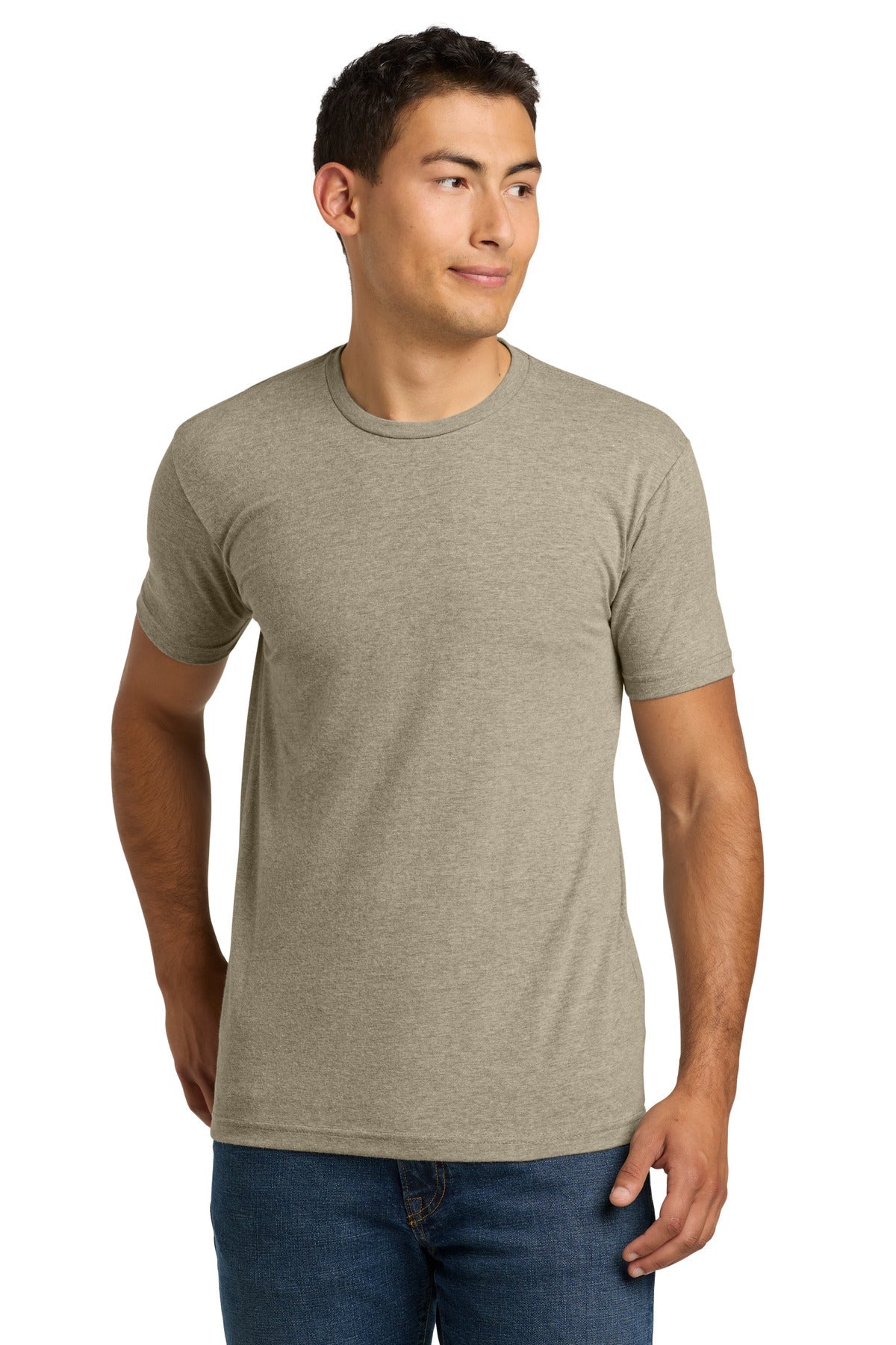 Front View of HthrTan Next Level Apparel Adult CVC Tee. NL6210