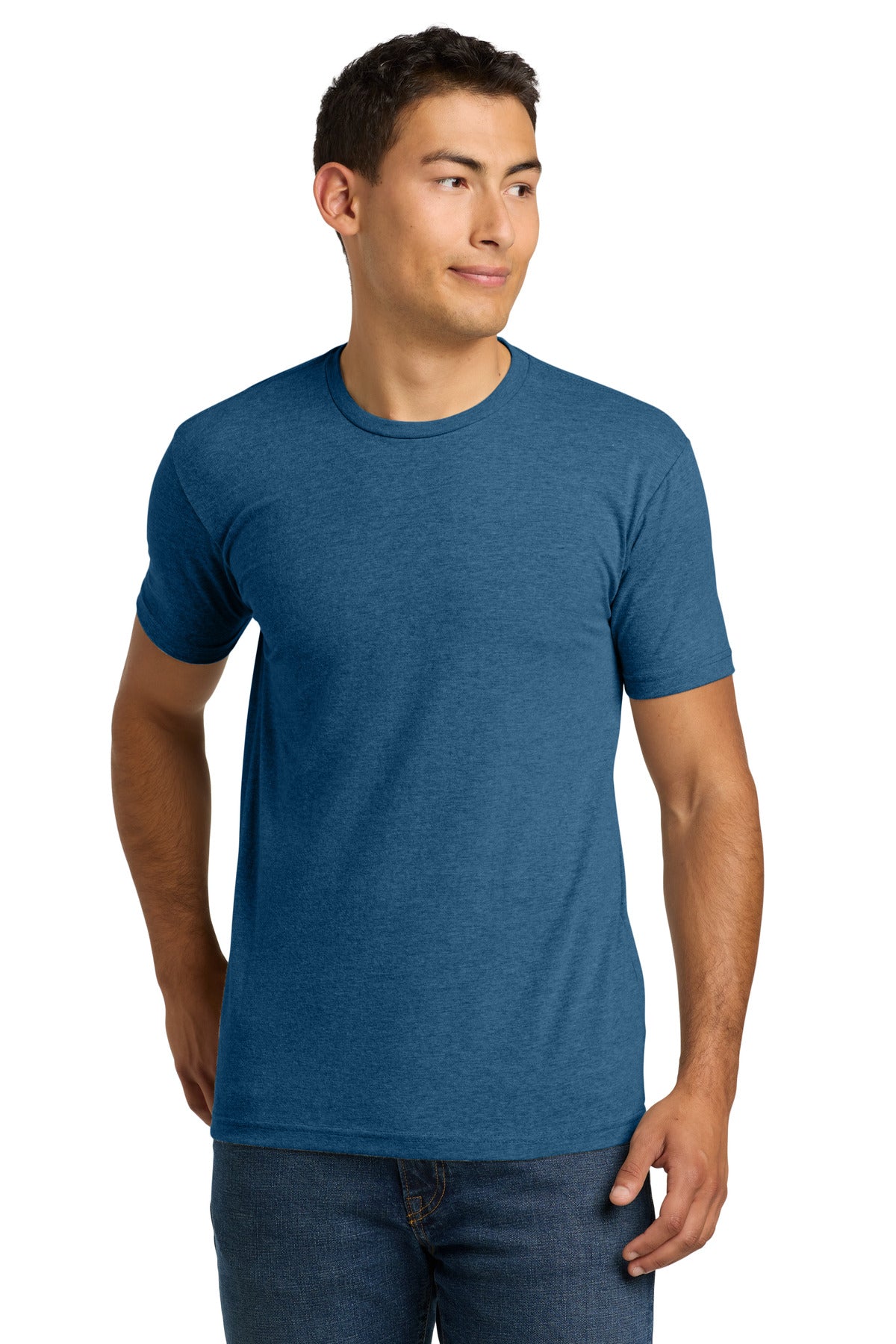Front View of HtrCoolBlu Next Level Apparel Adult CVC Tee. NL6210