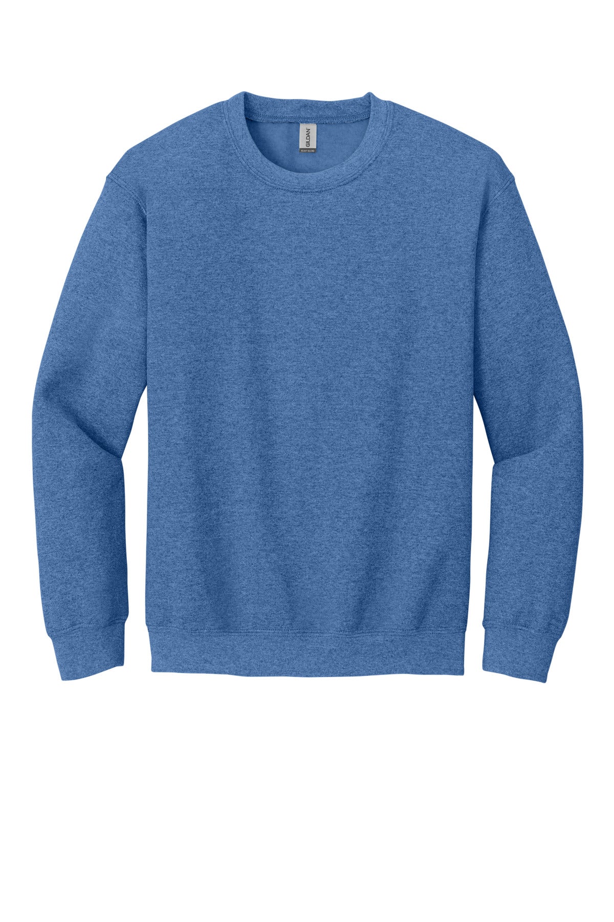 Front View of HtrDpRoyal Gildan Heavy Blend Crewneck Sweatshirt. 18000