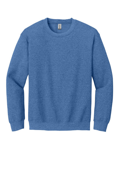 Front View of HtrDpRoyal Gildan Heavy Blend Crewneck Sweatshirt. 18000