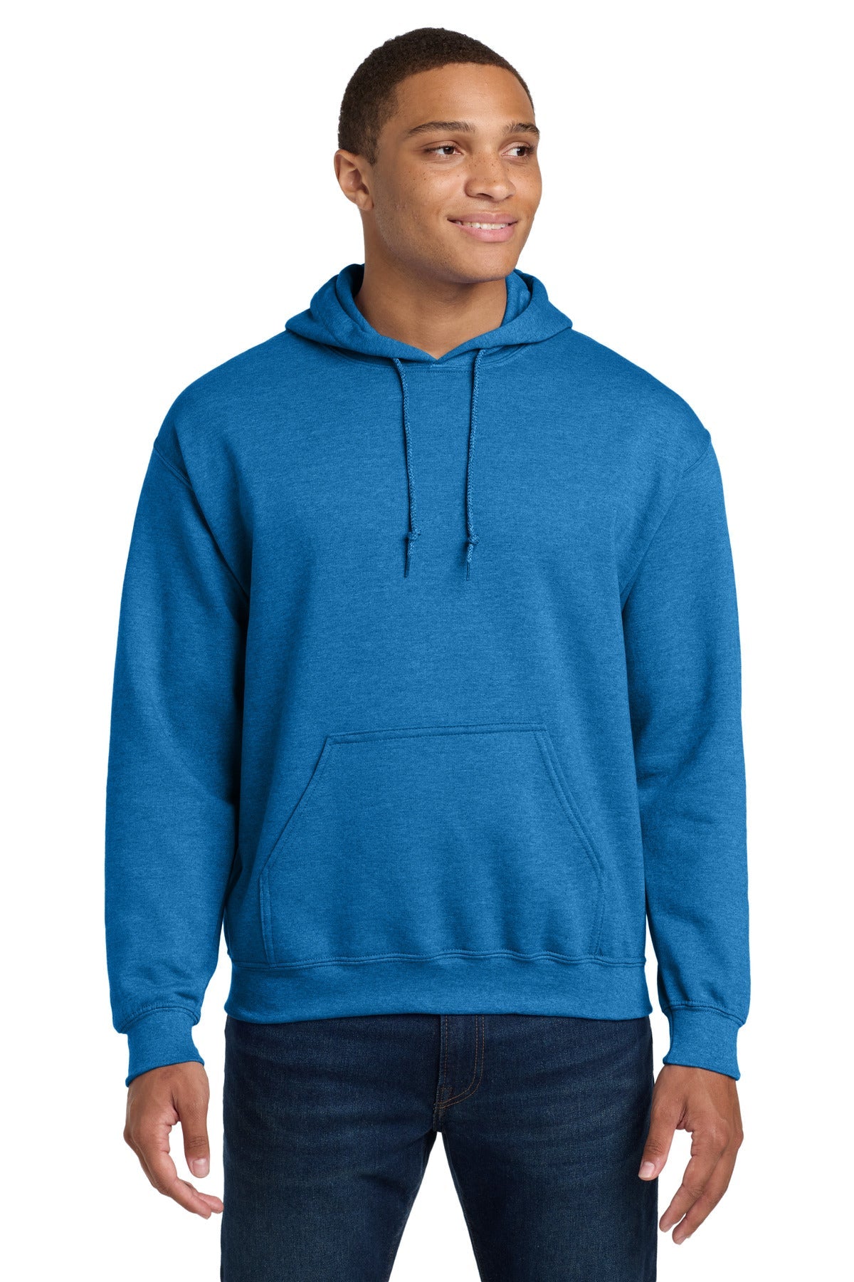 Front View of HtrDpRoyal Gildan - Heavy Blend Hooded Sweatshirt. 18500