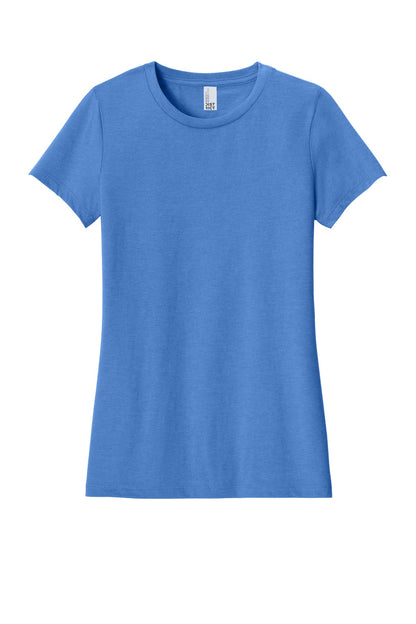 Front View of HtrdRoyal District Women's Perfect Blend CVC Tee. DM108L