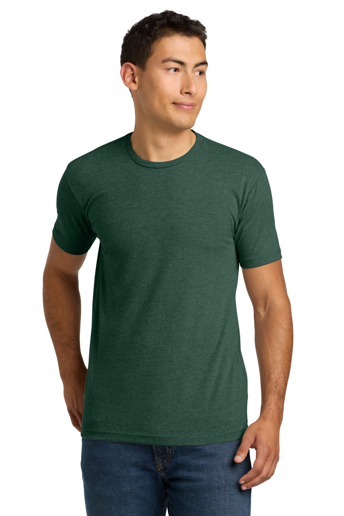 Front View of HtrFrstGrn Next Level Apparel Adult CVC Tee. NL6210