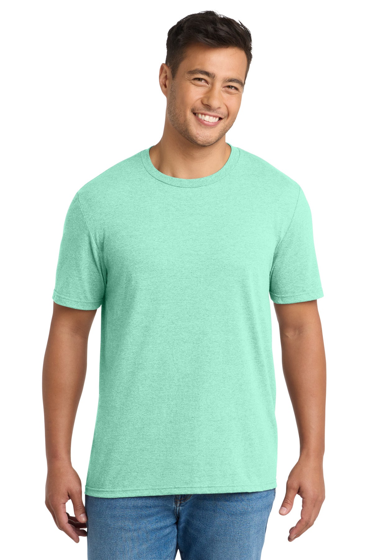 Front View of HtrJadeite Port & Co Tri-Blend Tee. PC330