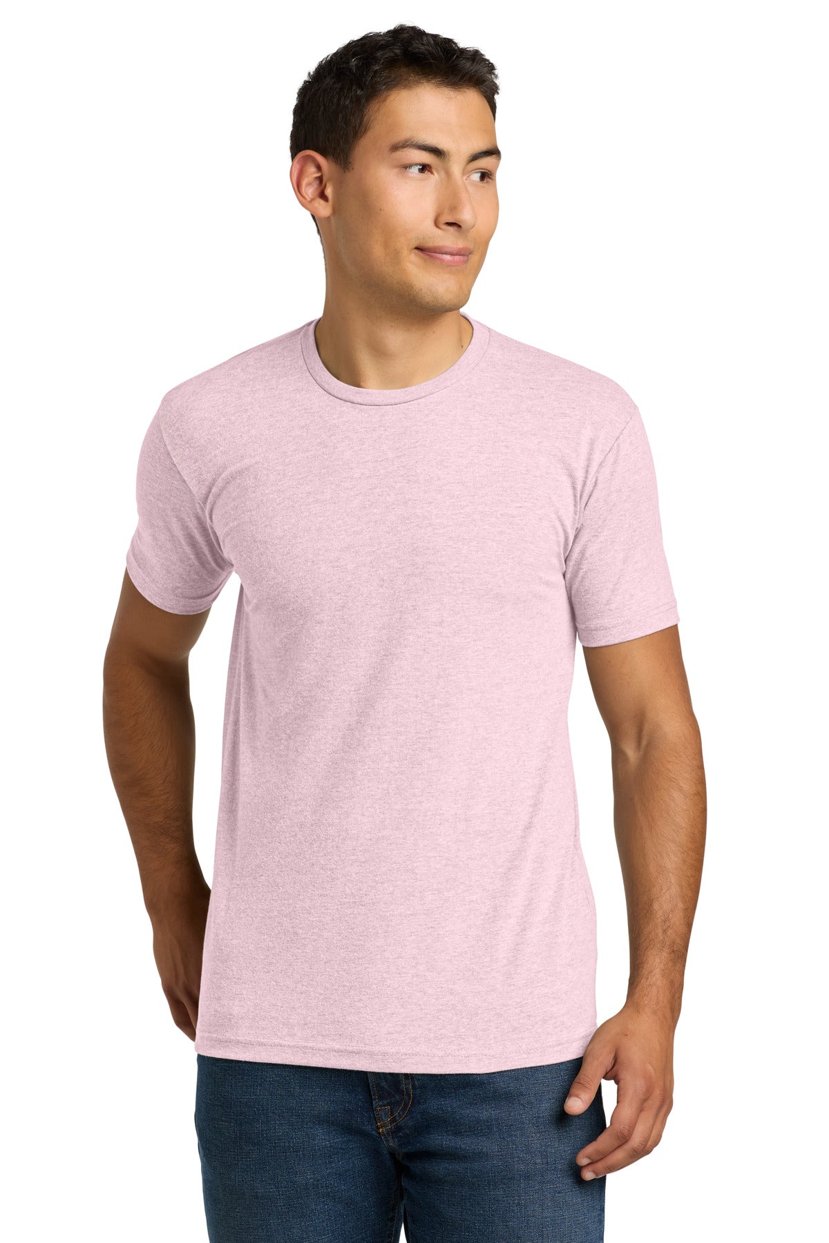 Front View of HtrLtPnk Next Level Apparel Adult CVC Tee. NL6210