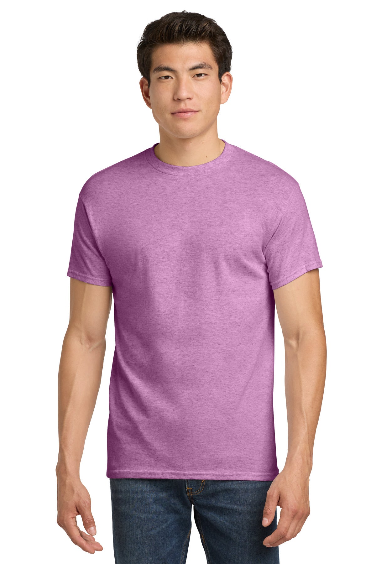 Front View of HtrRadOrcd Gildan - Heavy Cotton 100% Cotton T-Shirt. 5000