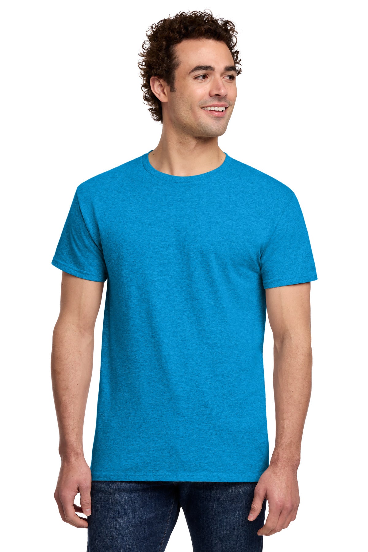 Front View of HtSapphire Gildan Light Cotton Tee 3000