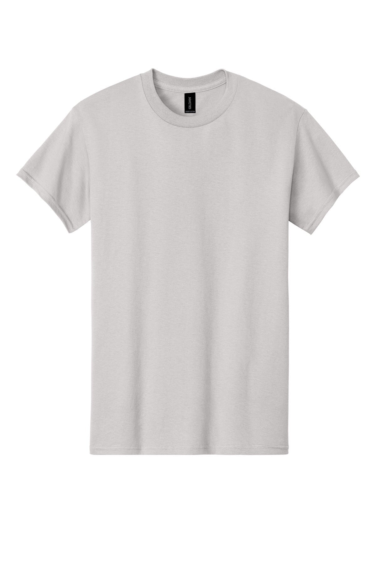 Front View of Ice Grey Gildan - Heavy Cotton 100% Cotton T-Shirt. 5000