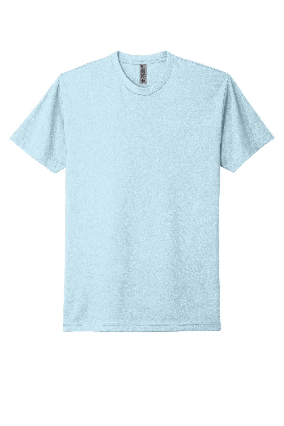 Front View of IceBlue Next Level Apparel Adult CVC Tee. NL6210
