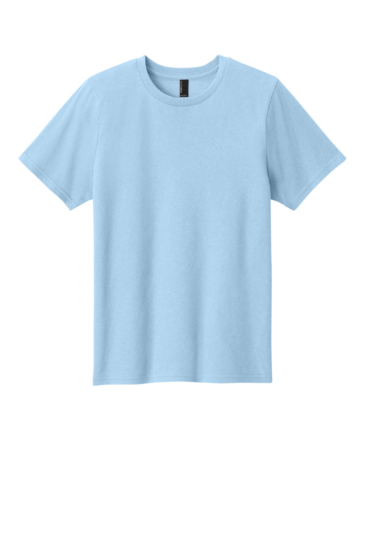 Front View of IceBlue Port & Co Youth Easy Cotton Tee PC43Y