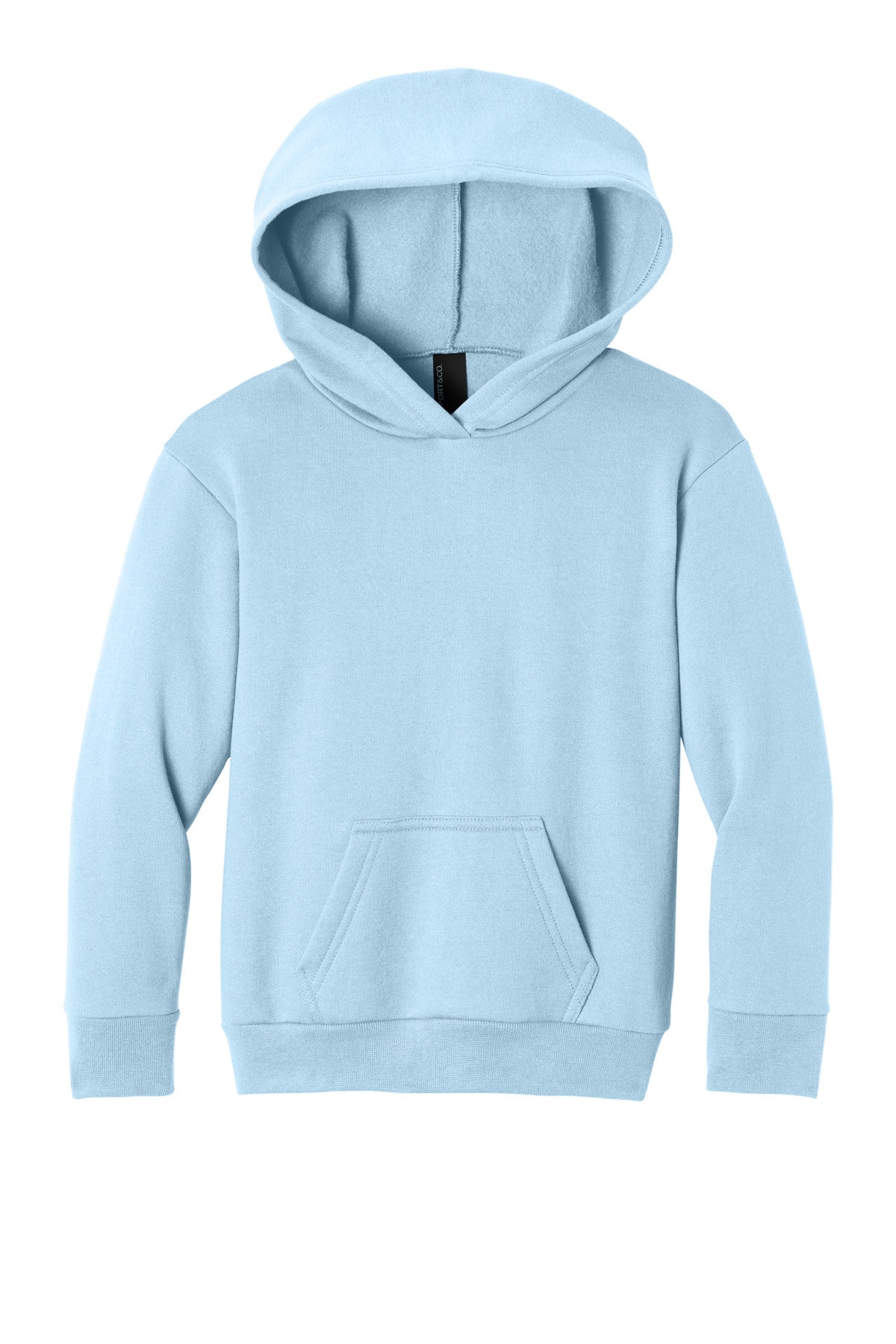 Front View of IceBlue Port & Co Youth Easy Fleece Pullover Hooded Sweatshirt PC68YH