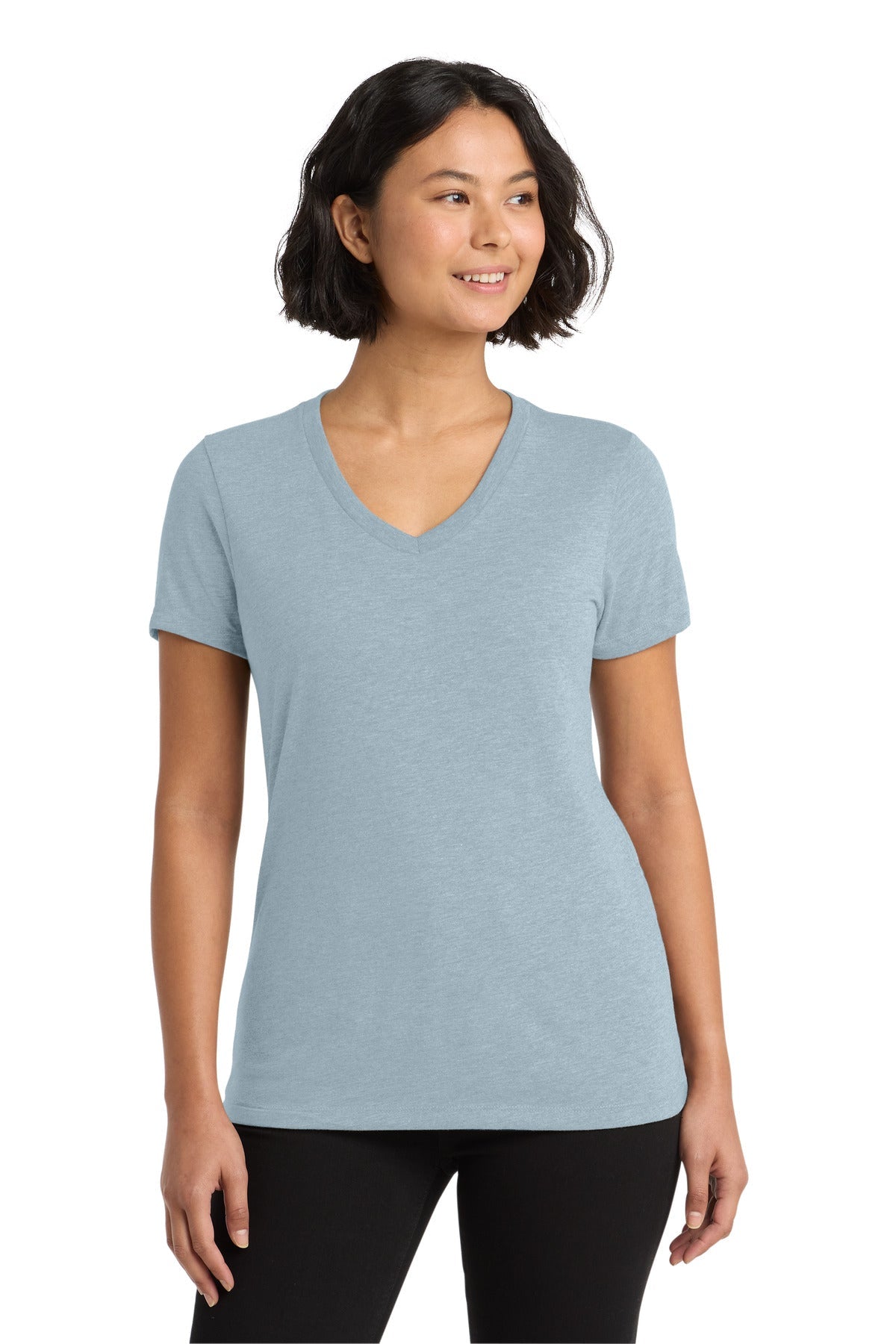 Front View of ILikeUBlue Allmade Women's Tri-Blend V-Neck Tee AL2018