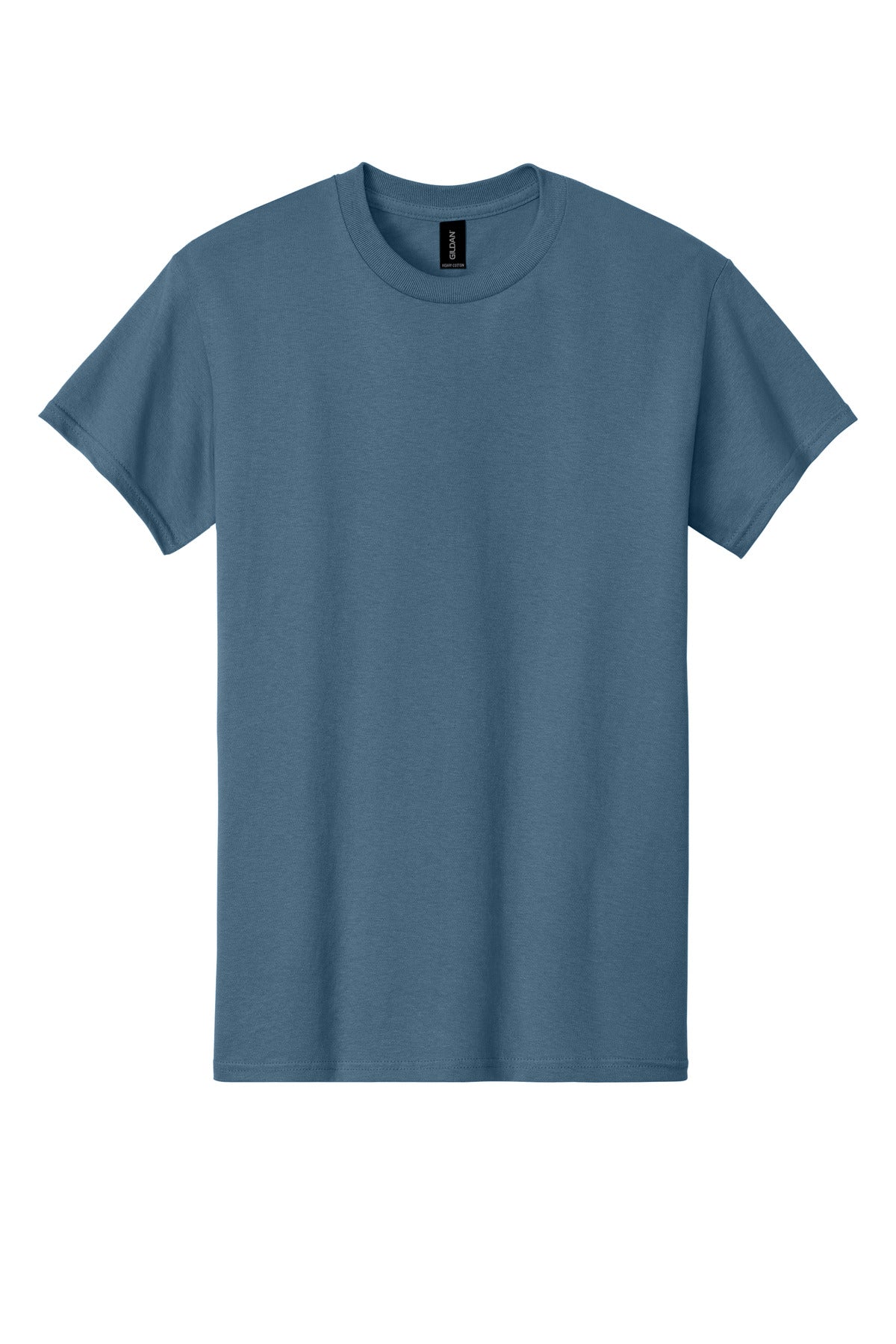 Front View of Indigo Blue Gildan - Heavy Cotton 100% Cotton T-Shirt. 5000