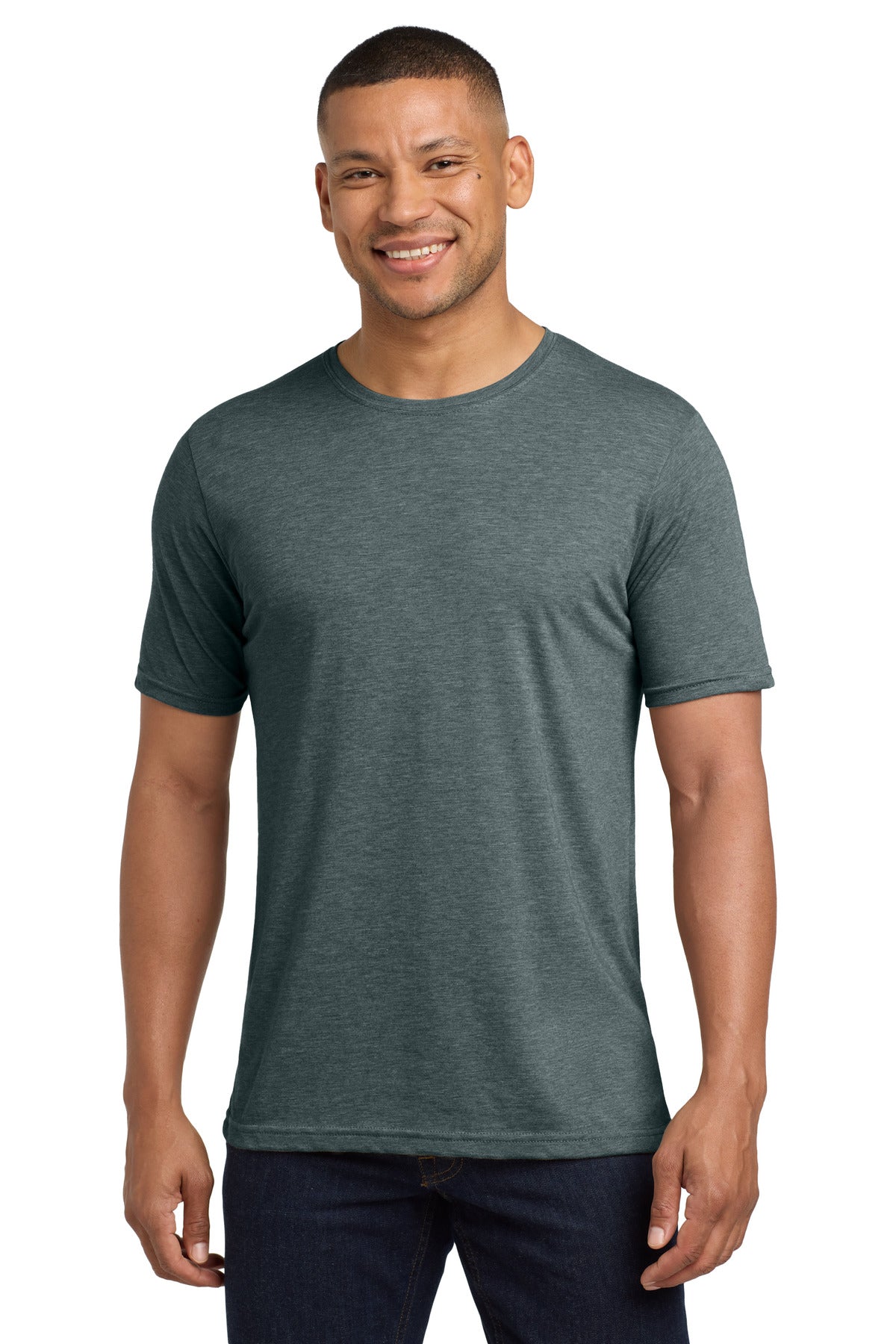 Front View of Indigo Next Level Apparel Adult Poly/Cotton Tee. NL6200