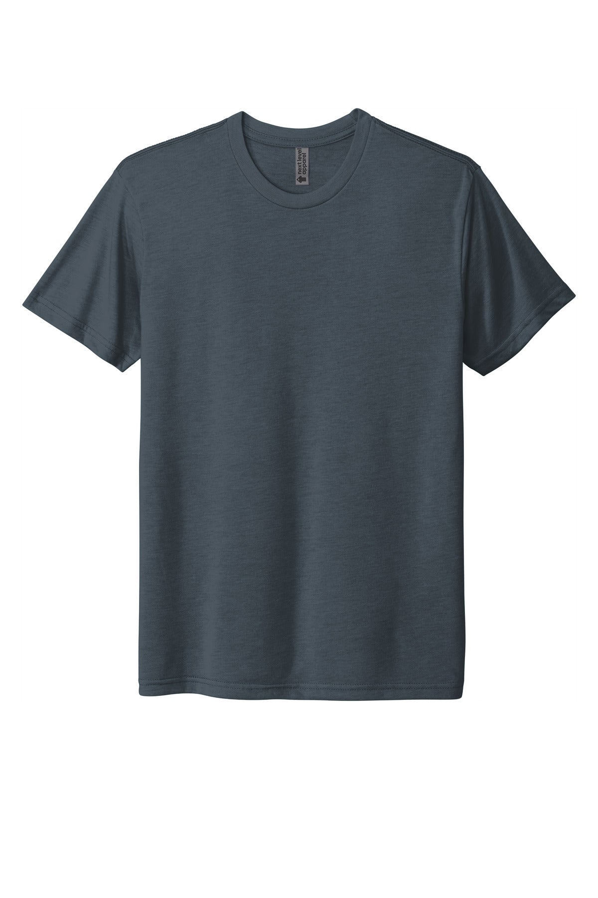 Front View of Indigo Next Level Apparel Adult Tri-Blend Tee. NL6010