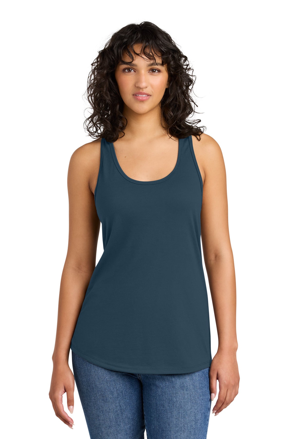 Front View of Indigo Next Level Apparel Women's Ideal Racerback Tank NL1533
