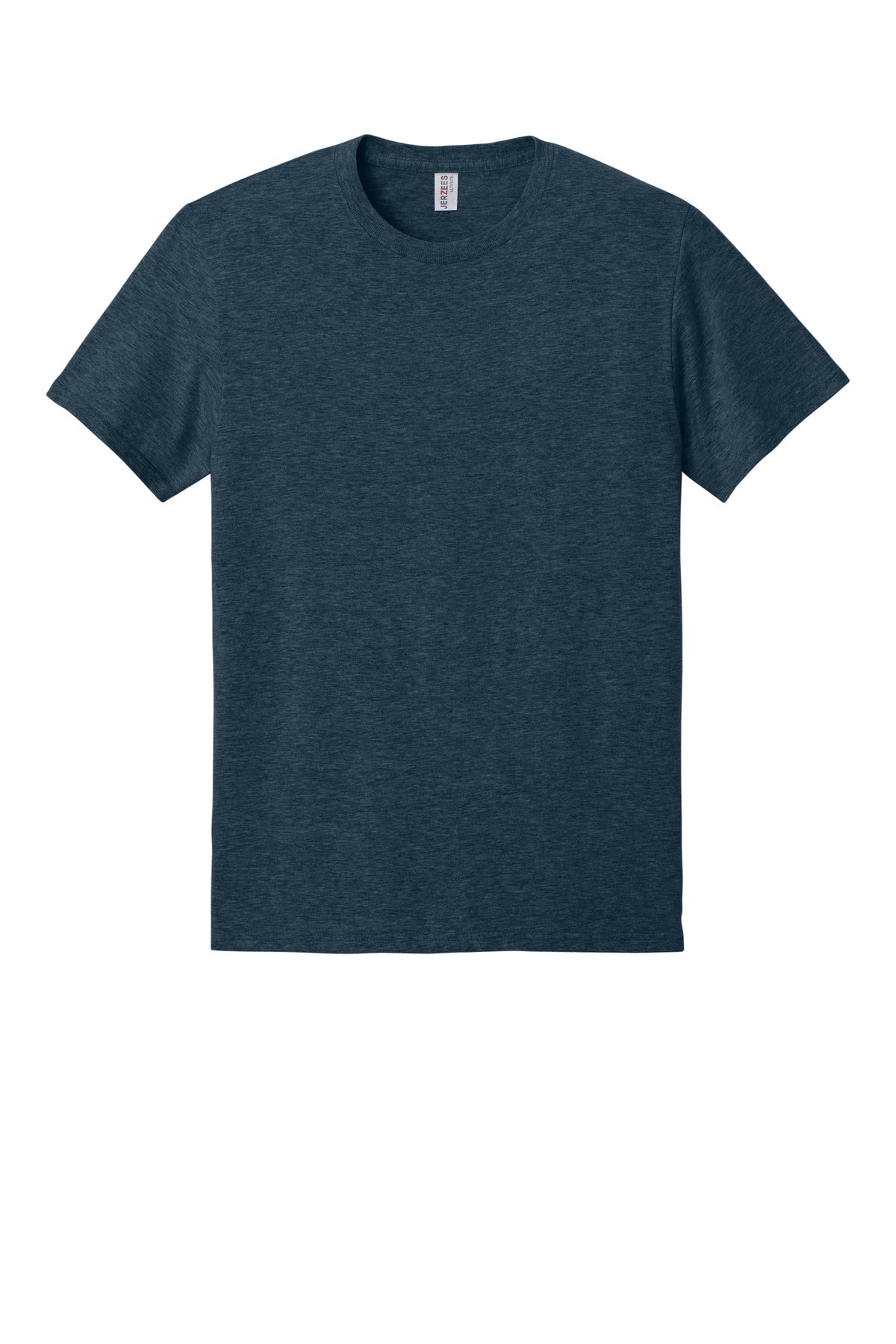 Front View of IndigoHtr Jerzees Ultimate Unisex Ring Spun T-Shirt IC46M