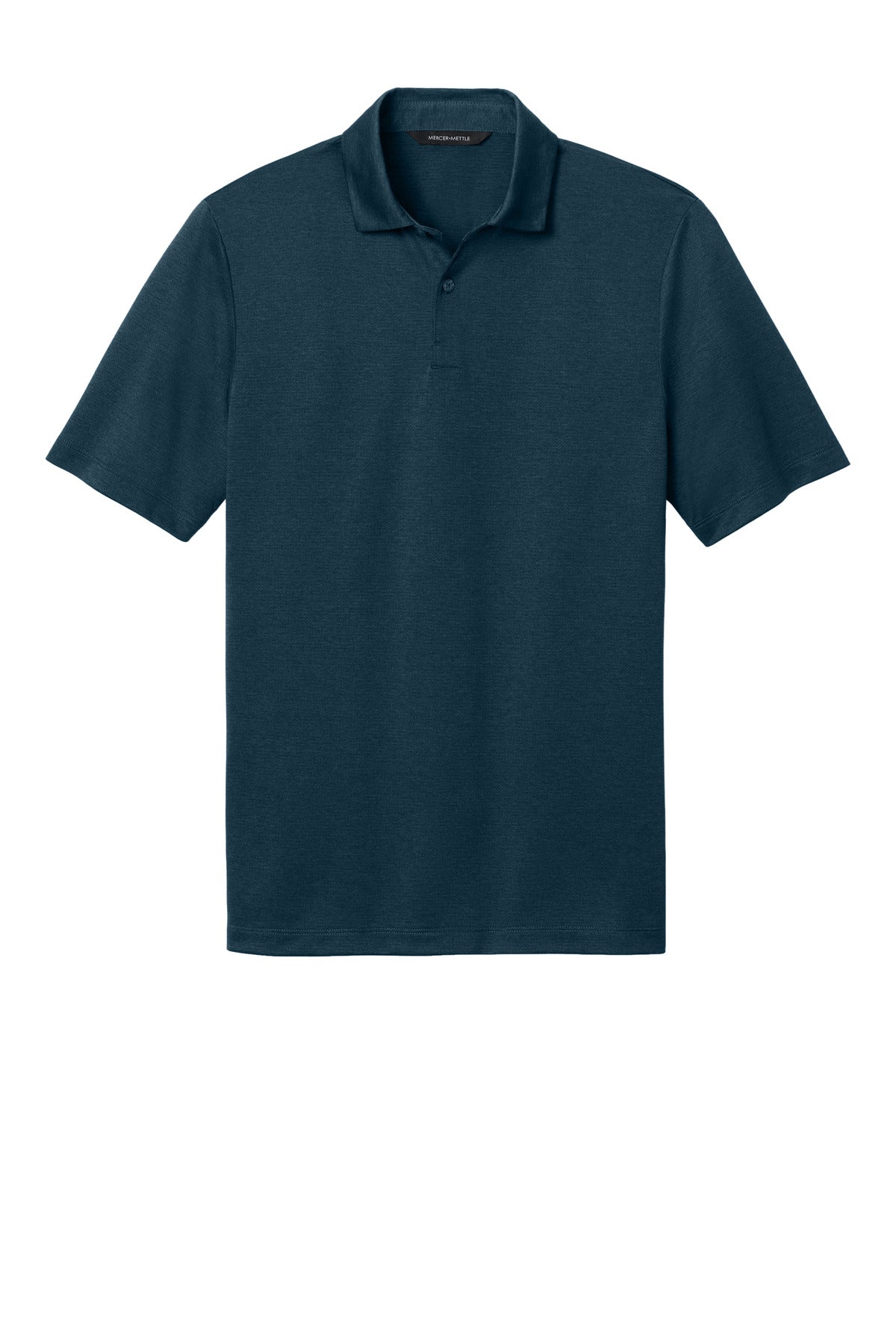 Front View of InsigBlHtr Mercer+Mettle Recharge Jersey Polo MM1020