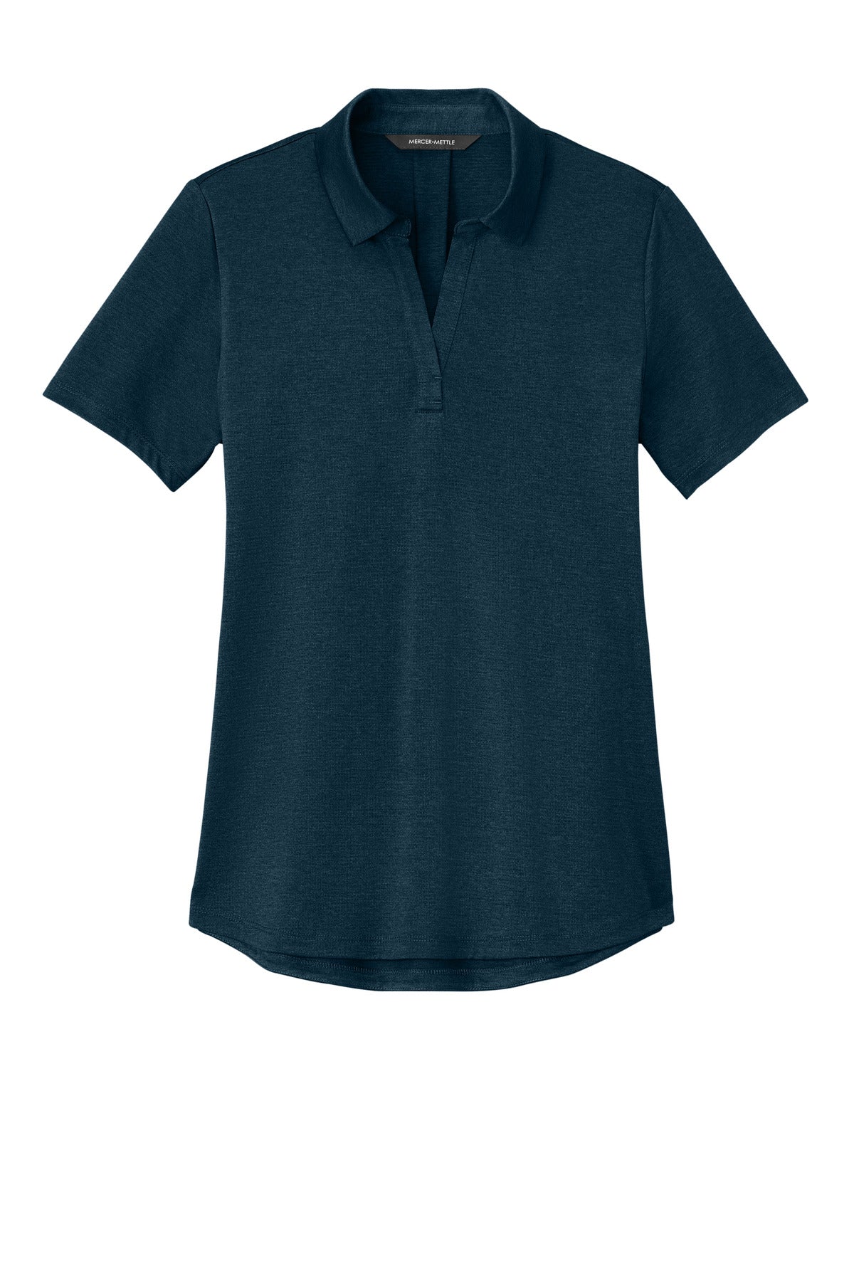Front View of InsigBlHtr Mercer+Mettle Women's Recharge Jersey Polo MM1021