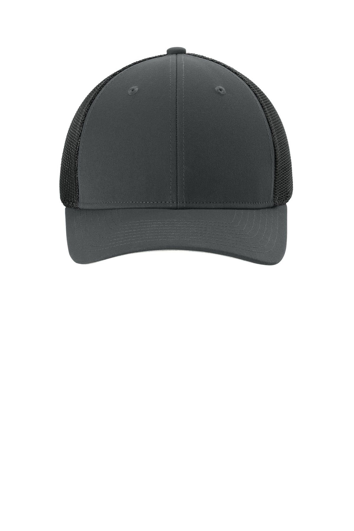 Front View of IrGy/Black Sport-Tek Stretch-Tek Mesh Back Cap STC60