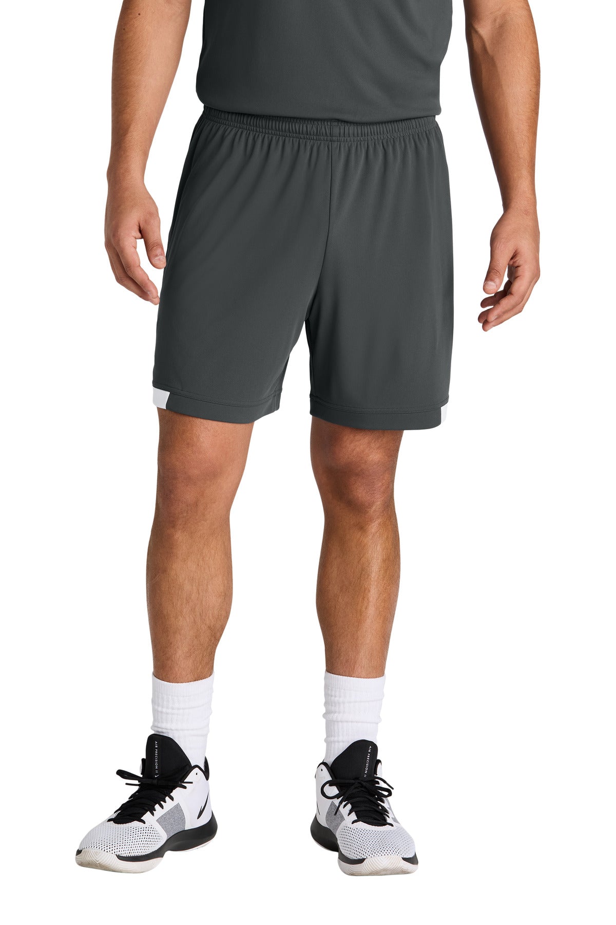 Front View of IrGy/White Sport-Tek Club 7" Short ST442
