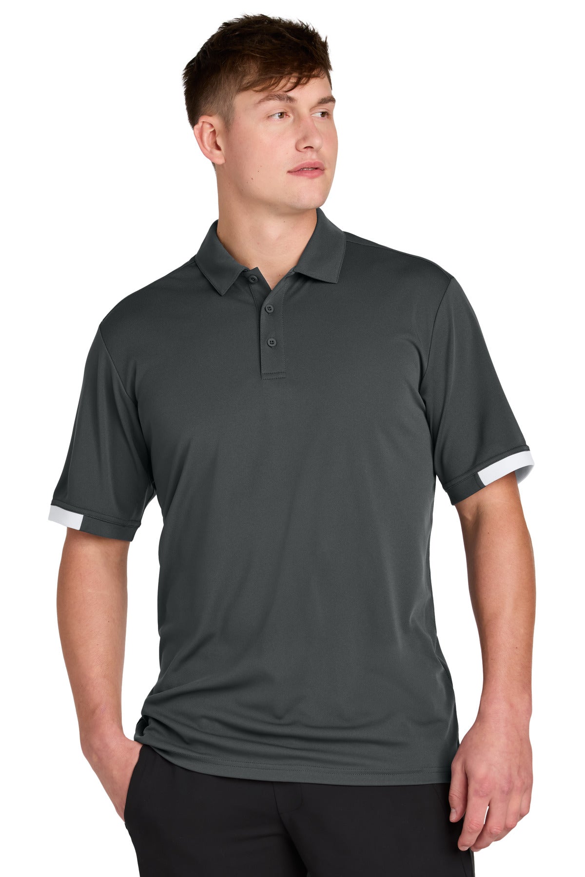 Front View of IrGy/White Sport-Tek Club Colorblock Polo ST444