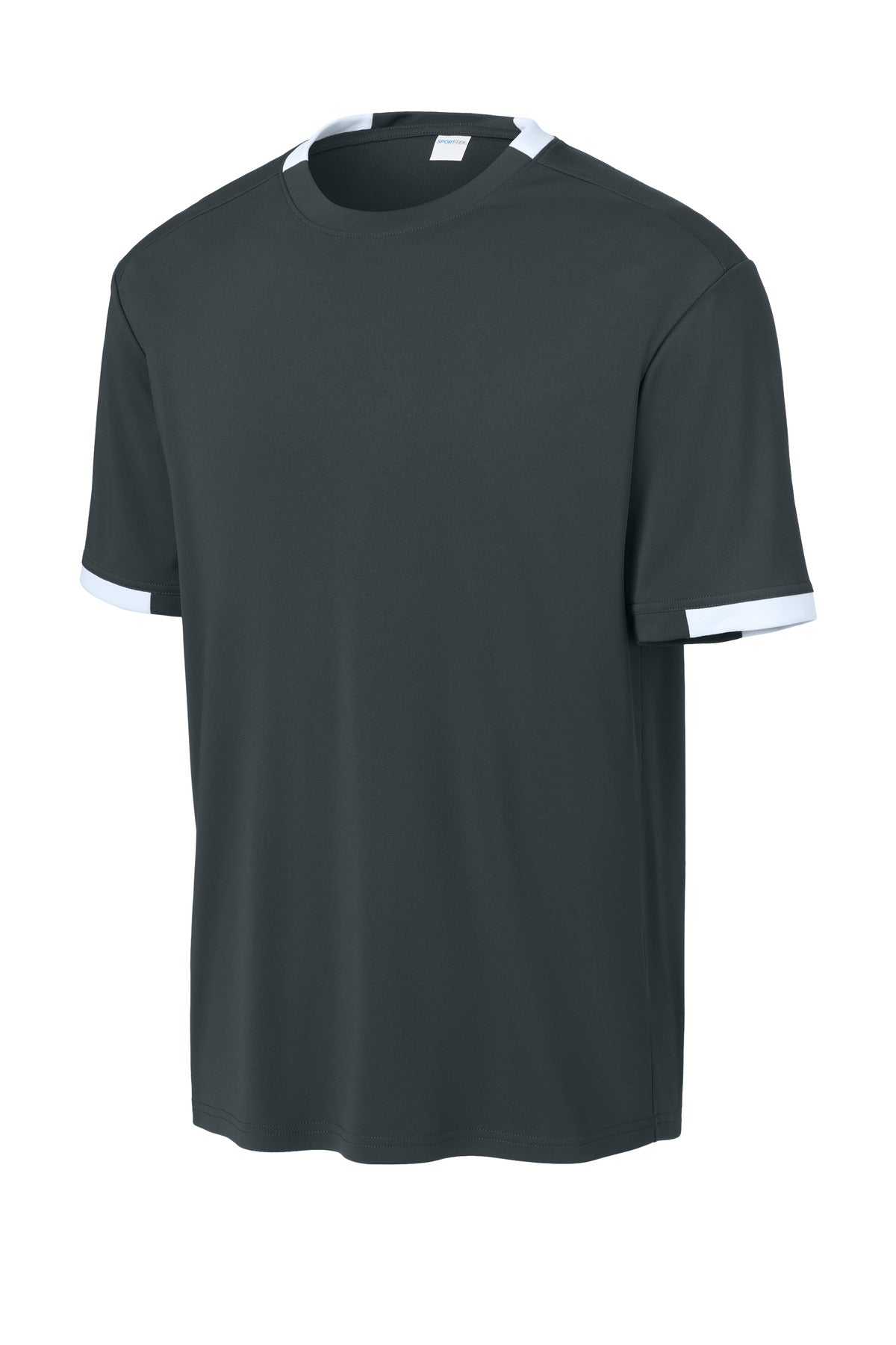 Front View of IrGy/White Sport-Tek Club Short Sleeve Crew ST440