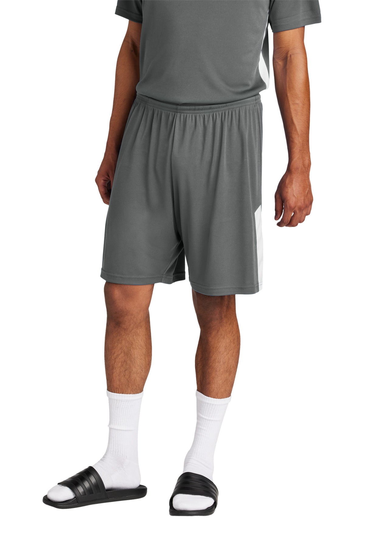 Front View of IrGy/White Sport-Tek Competitor United 7" Short ST103