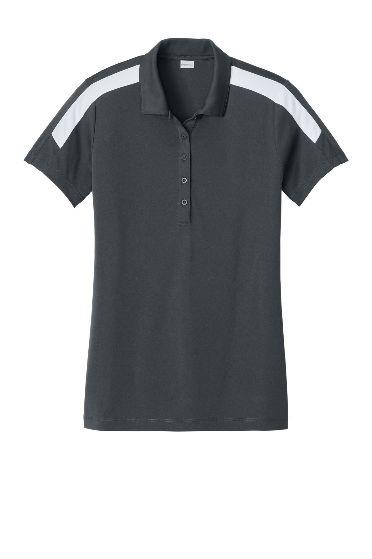 Front View of IrGy/White Sport-Tek Women's Competitor United Polo LST104