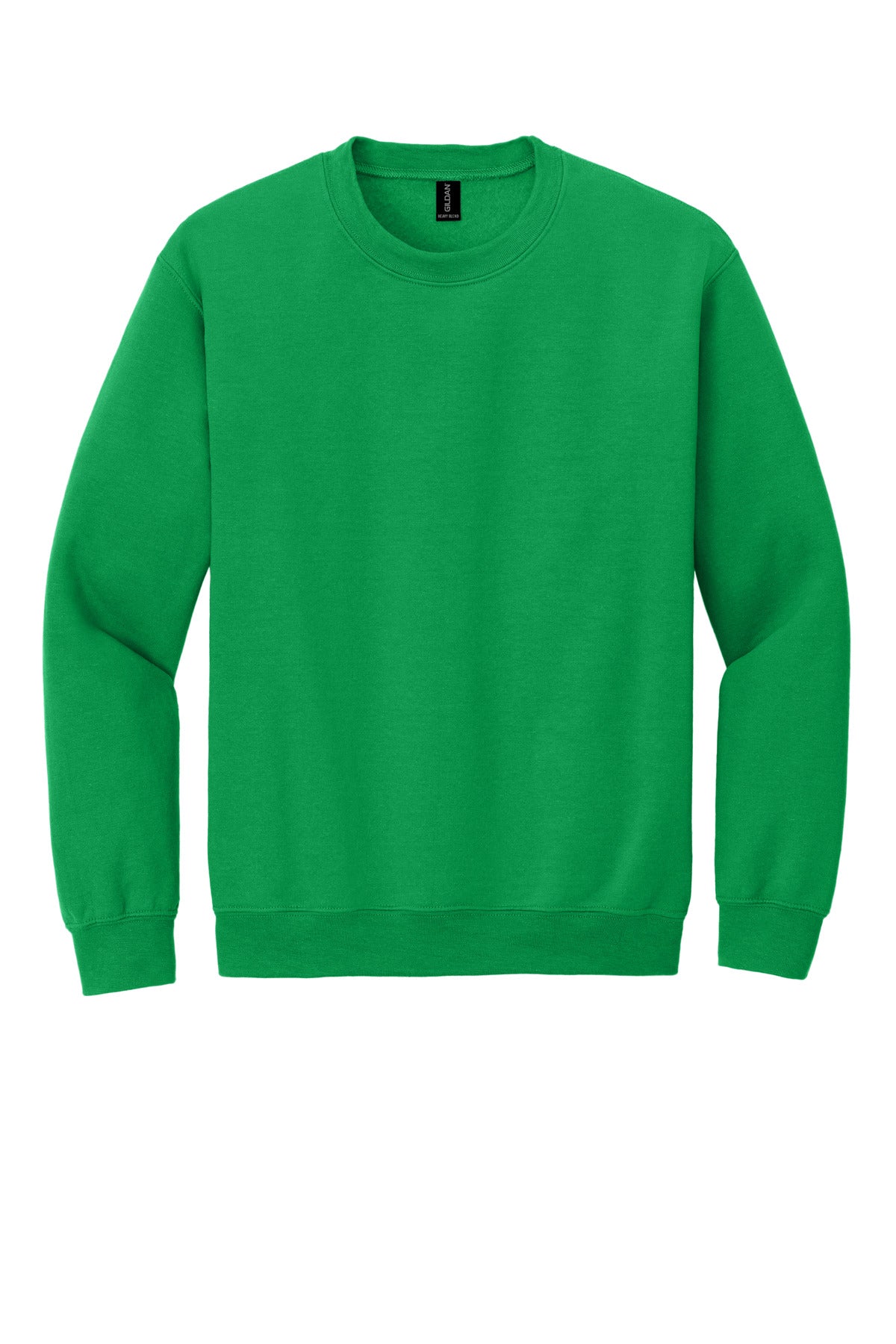 Front View of Irish Green Gildan Heavy Blend Crewneck Sweatshirt. 18000