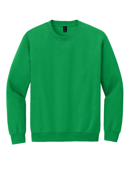 Front View of Irish Green Gildan Heavy Blend Crewneck Sweatshirt. 18000