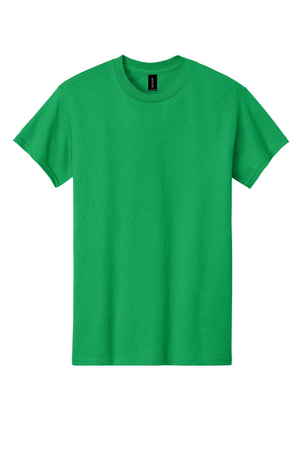 Front View of Irish Green Gildan - Heavy Cotton 100% Cotton T-Shirt. 5000