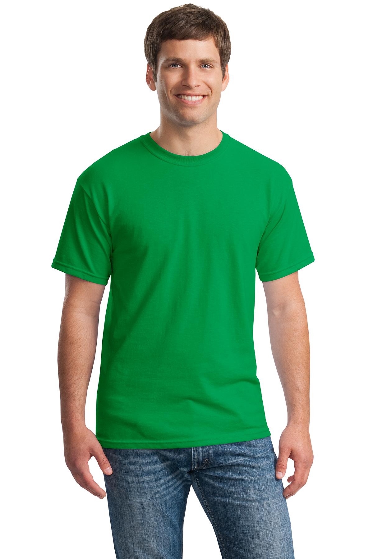 Front View of Irish Green Gildan - Heavy Cotton 100% Cotton T-Shirt. 5000
