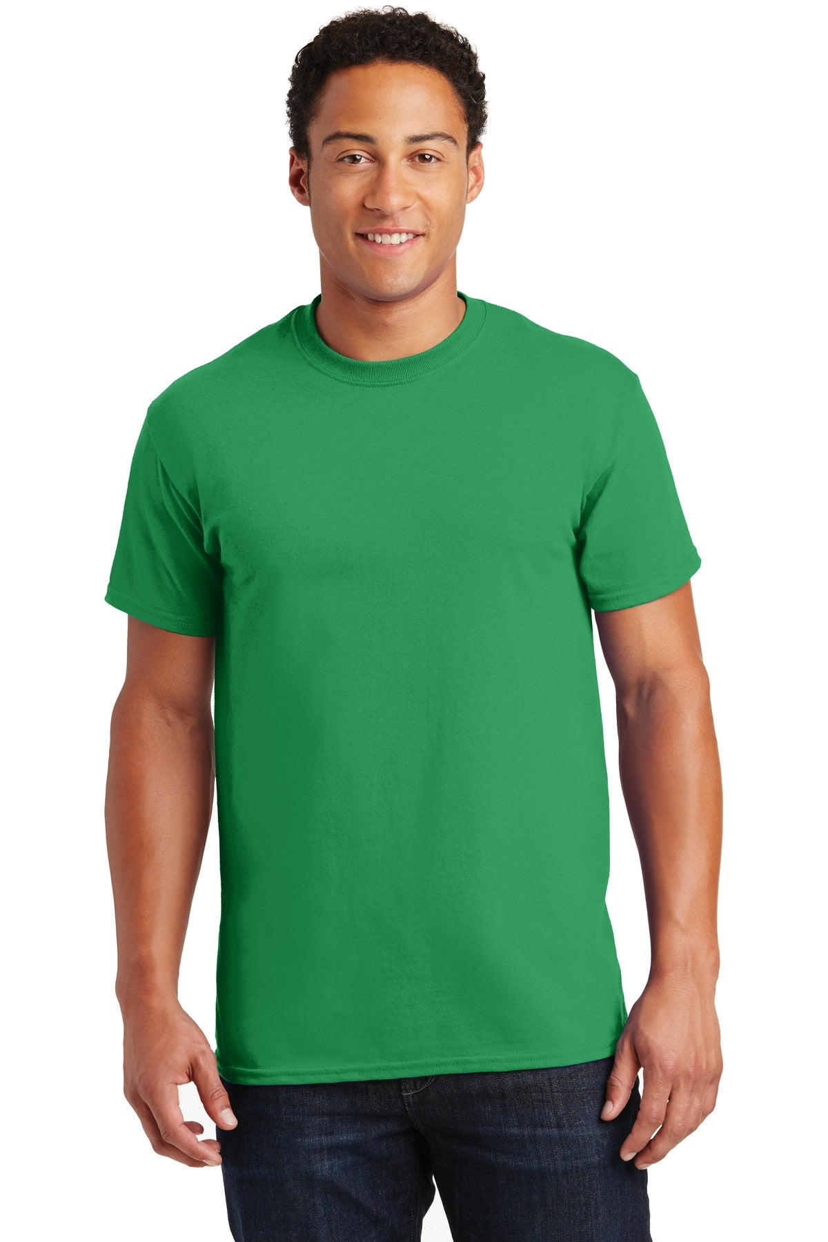 Front View of Irish Green Gildan - Ultra Cotton 100% US Cotton T-Shirt. 2000