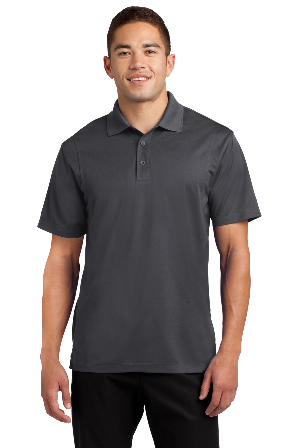 Front View of Iron Grey Sport-Tek Micropique Sport-Wick Polo. ST650