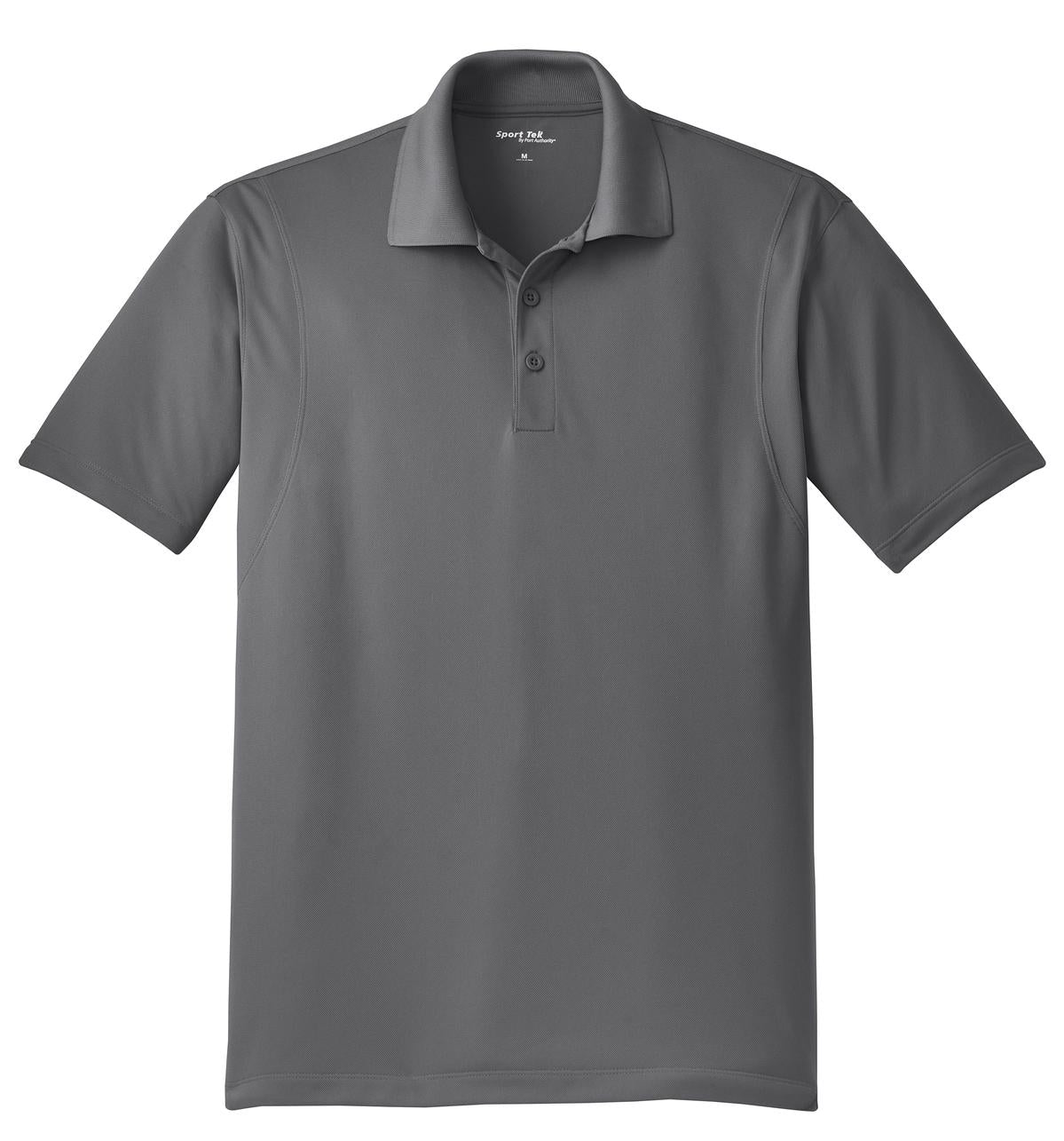 Front View of Iron Grey Sport-Tek Micropique Sport-Wick Polo. ST650
