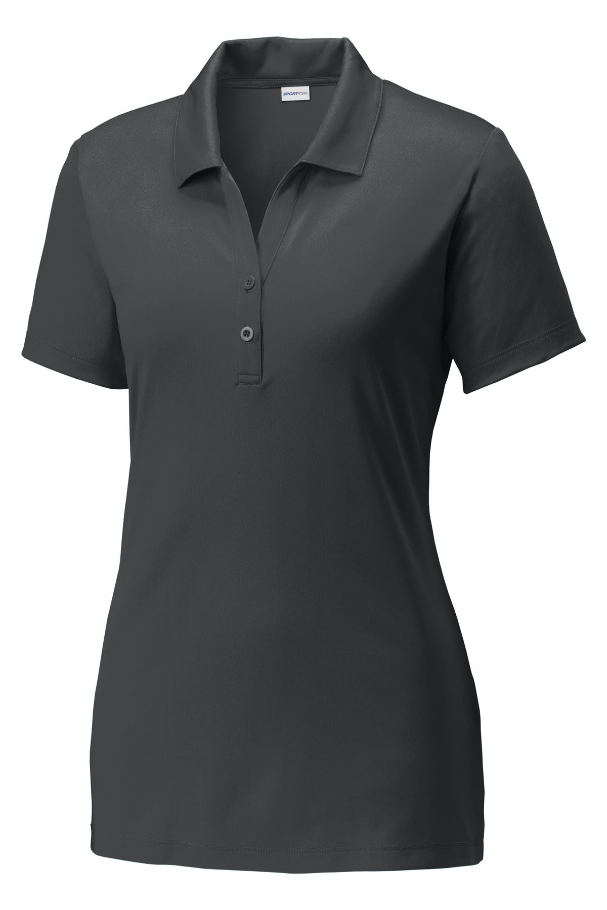 Front View of Iron Grey Sport-Tek Women's PosiCharge Competitor Polo. LST550