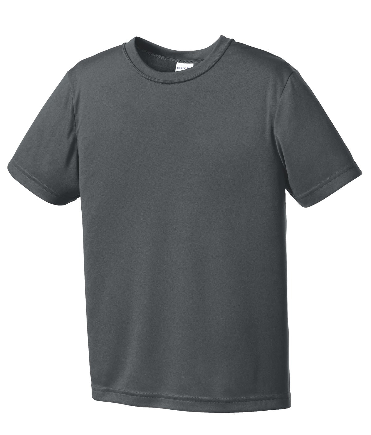 Front View of Iron Grey Sport-Tek Youth PosiCharge Competitor Tee. YST350