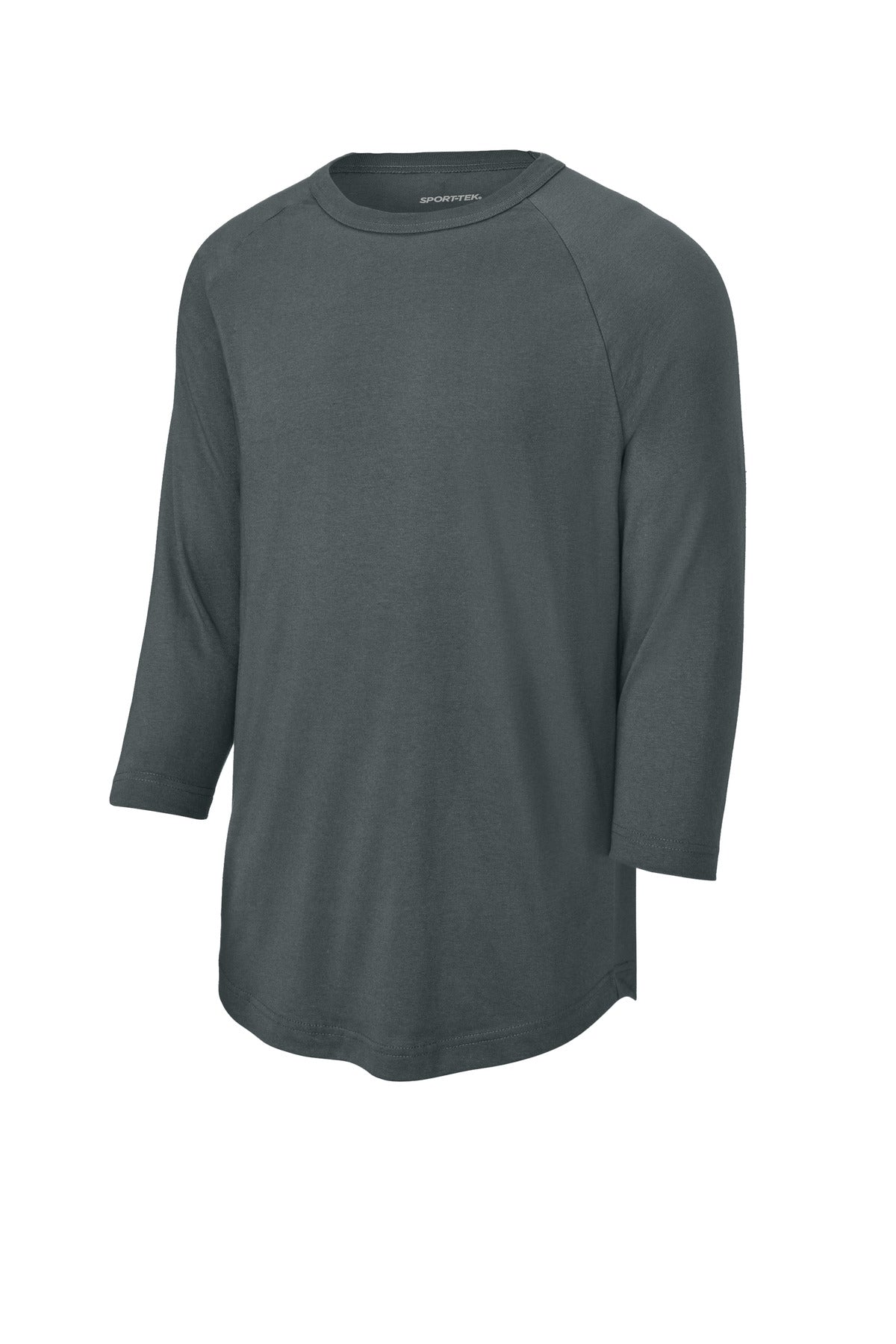 Front View of IronGrey Sport-Tek Colorblock Raglan Jersey. T200