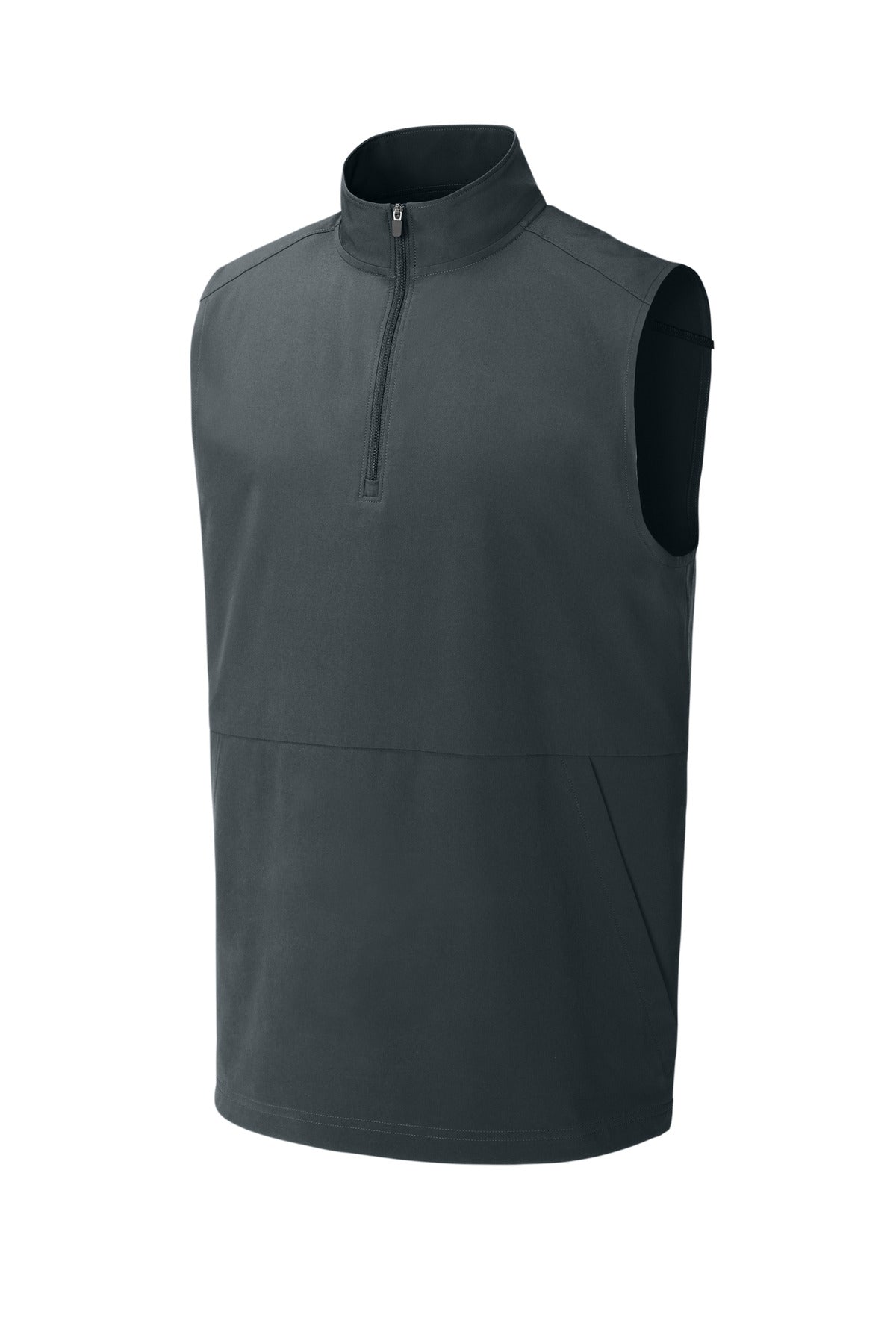 Front View of IronGrey Sport-Tek Repeat 1/4-Zip Vest ST487