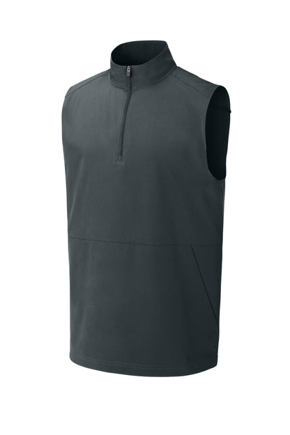 Front View of IronGrey Sport-Tek Repeat 1/4-Zip Vest ST487