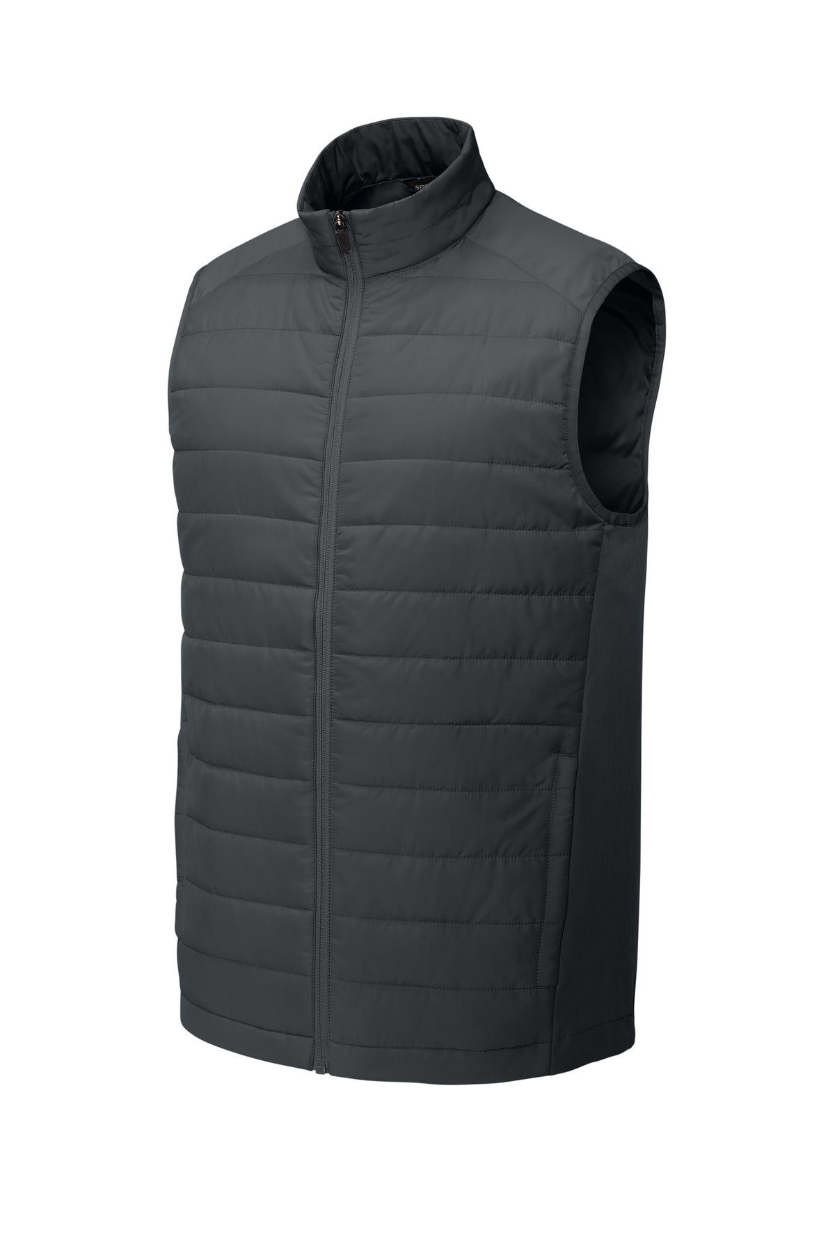 Front View of IronGrey Sport-Tek Teknical Hybrid Vest ST941
